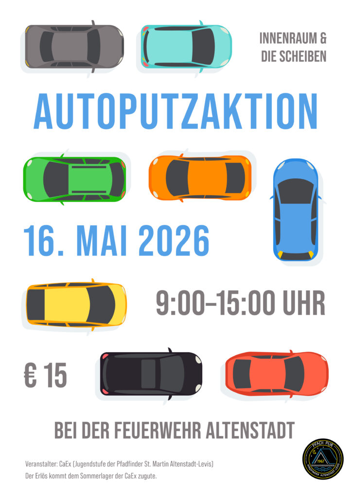 Plakat für Autoputzaktion